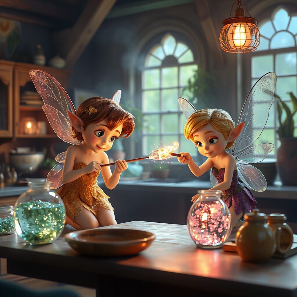 Enchanted Laboratory in Vibrant Pixar Style