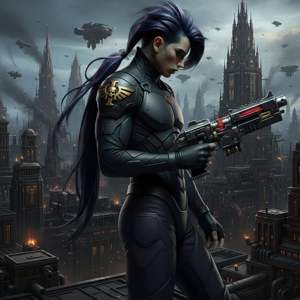 Warhammer 40k Assassin in Art Nouveau Punk Style