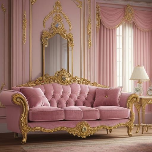 Whimsical Rococo Parlor Room in Soft Focus