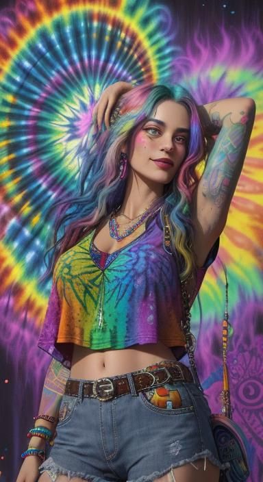 Psychedelic Hippie Gathering at Summer Festival