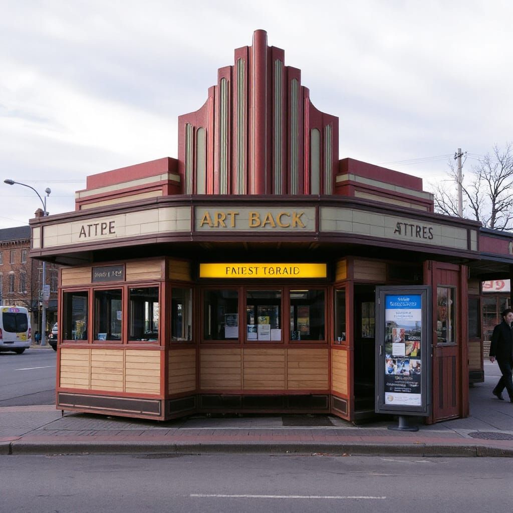 Vintage Bus Stop in Art Deco Style