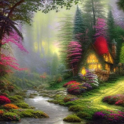 Ethereal Dream House in Forest River Landscape