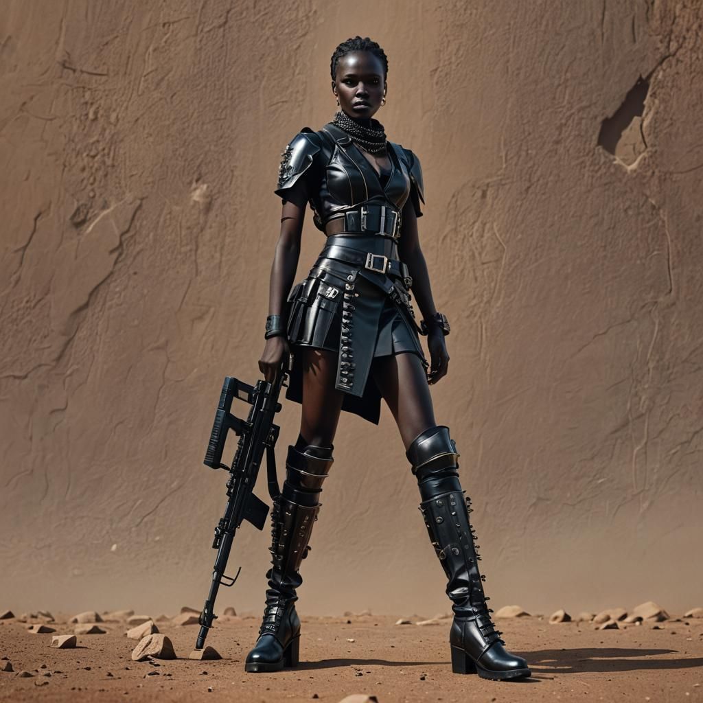 Killer Boots Magazine Cover: Nyakim Gatwech in Sci-Fi Style