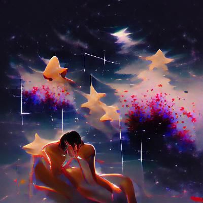 Cosmic Lovers Entwined in Starry Galaxy