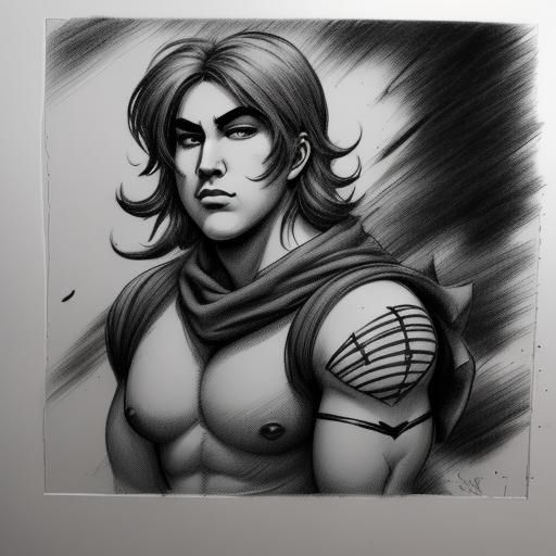 Muscular Muffin Man: Charcoal and Ink Comic Art