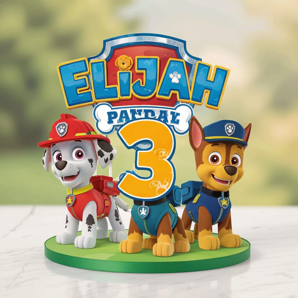 Paw Patrol Cake Topper For Elijah's 3rd Birthday