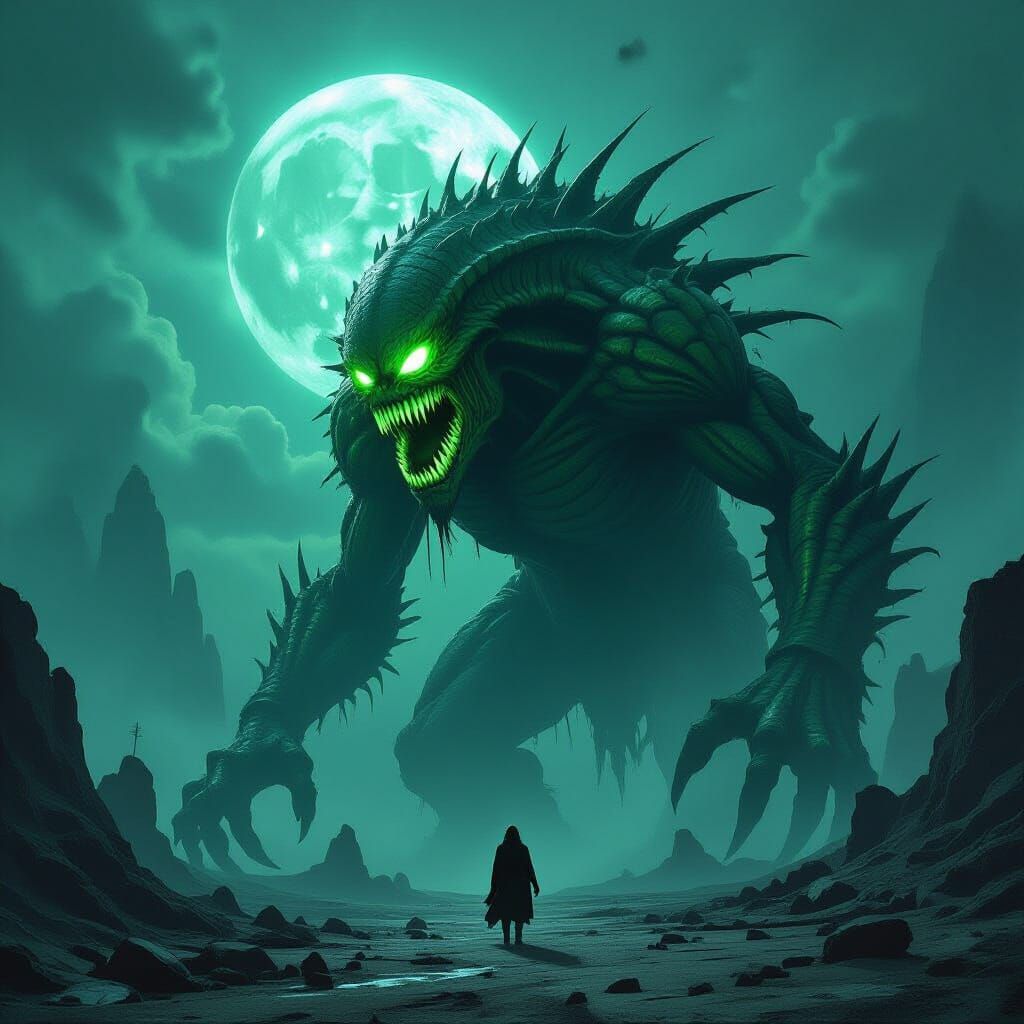 Terrifying Alien Monster Invades Galaxy Landscape