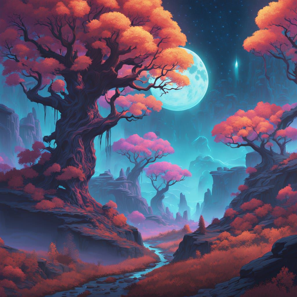 Whispers of the Celestial Realm: A Dreamlike Forest Oasis