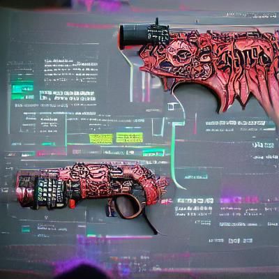 Detailed Cyberpunk Weapon of Destruction
