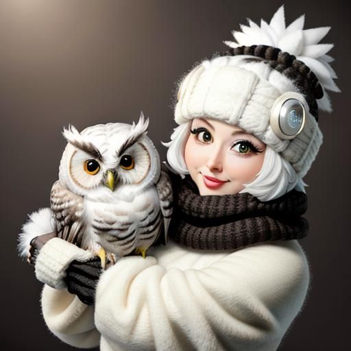 Adorable Knitted Baby Owl with Mohwak