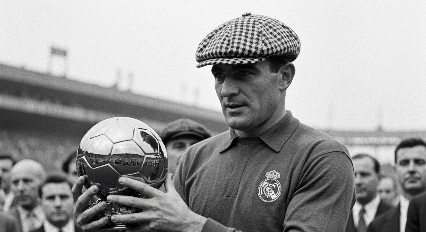 Ricardo Zamora Receives Ballon d'Or in Vintage Photo Style