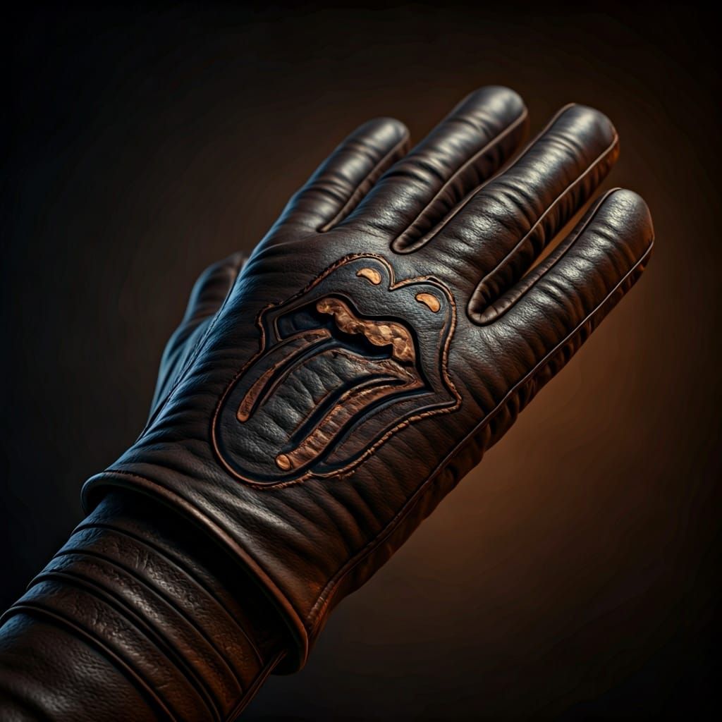 Drow Style Glove with Burnt Rune Embroidery