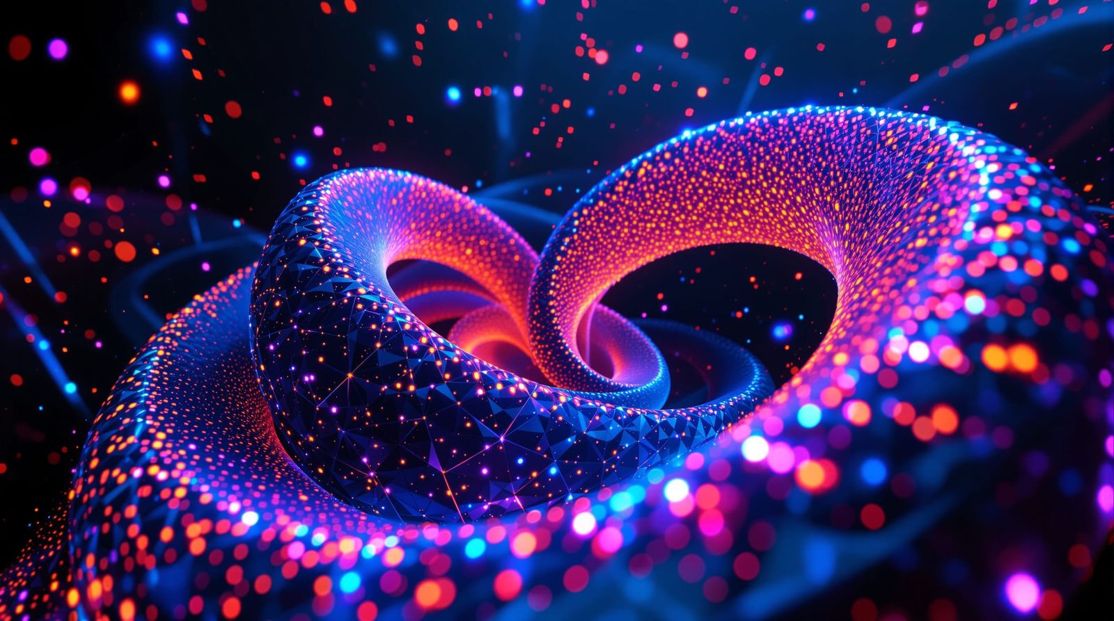 nanodot coloured motion mobius strip