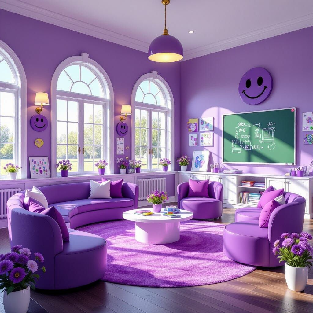 Purple Heart Classroom in Splash Art Style