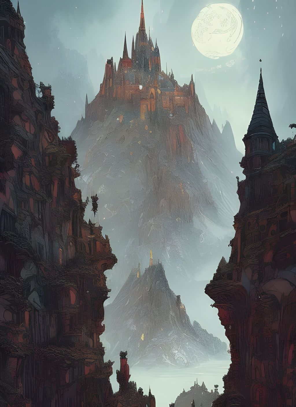 Mont Saint Michel: Colorful Watercolor Splash Art