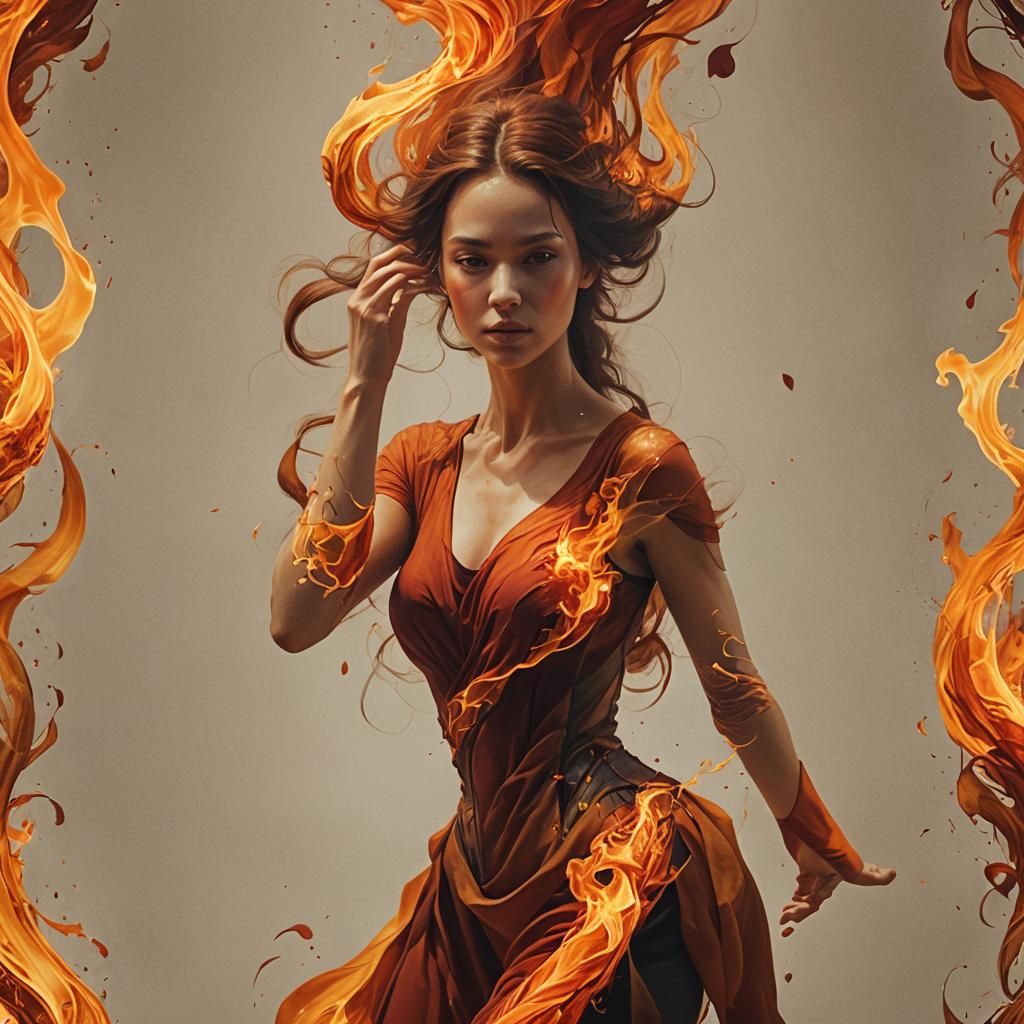Fiery Transformation: A Hyperrealistic Fantasy Portrait