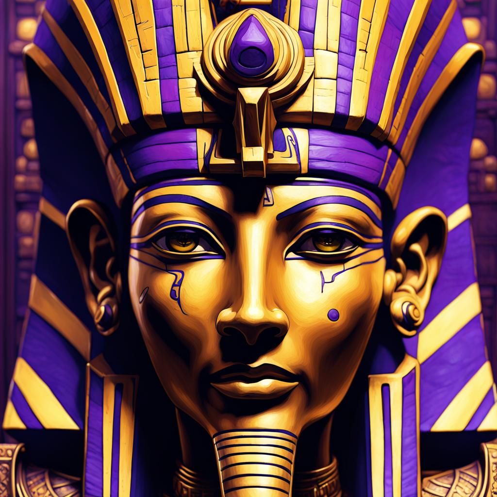 Egyptian Pharaoh in Acrylic Paint Style