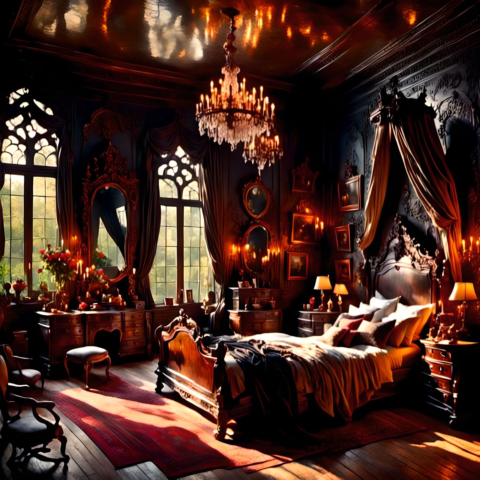 Abandoned Manor Bedroom with Antique Vanity