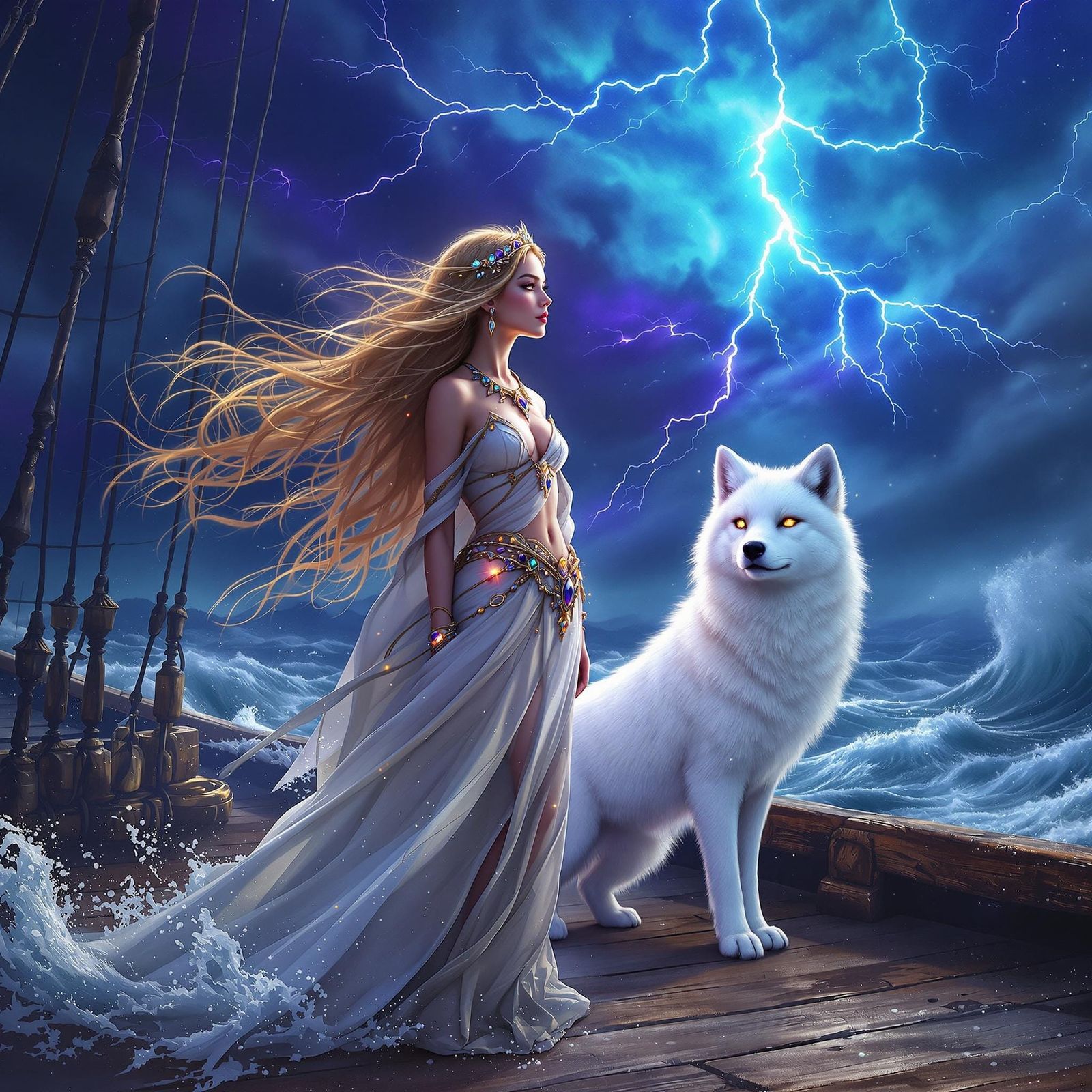 Goddess of Nature Reigns in a Stormy Seascape