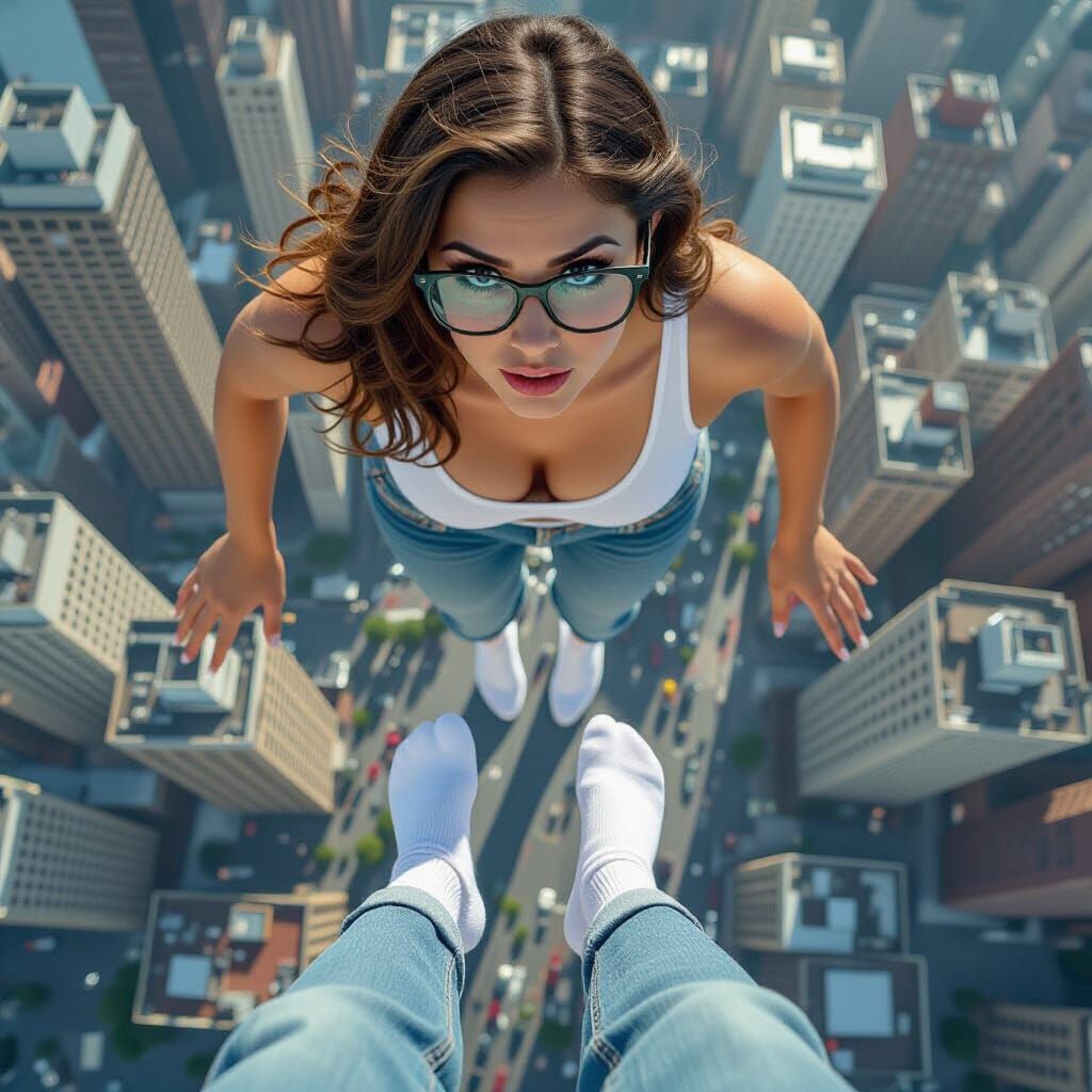 Giantess Crushes City with Socked Feet