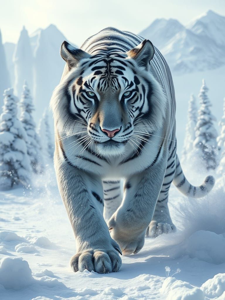 Regal Tiger Dominates Icy Winter Wonderland