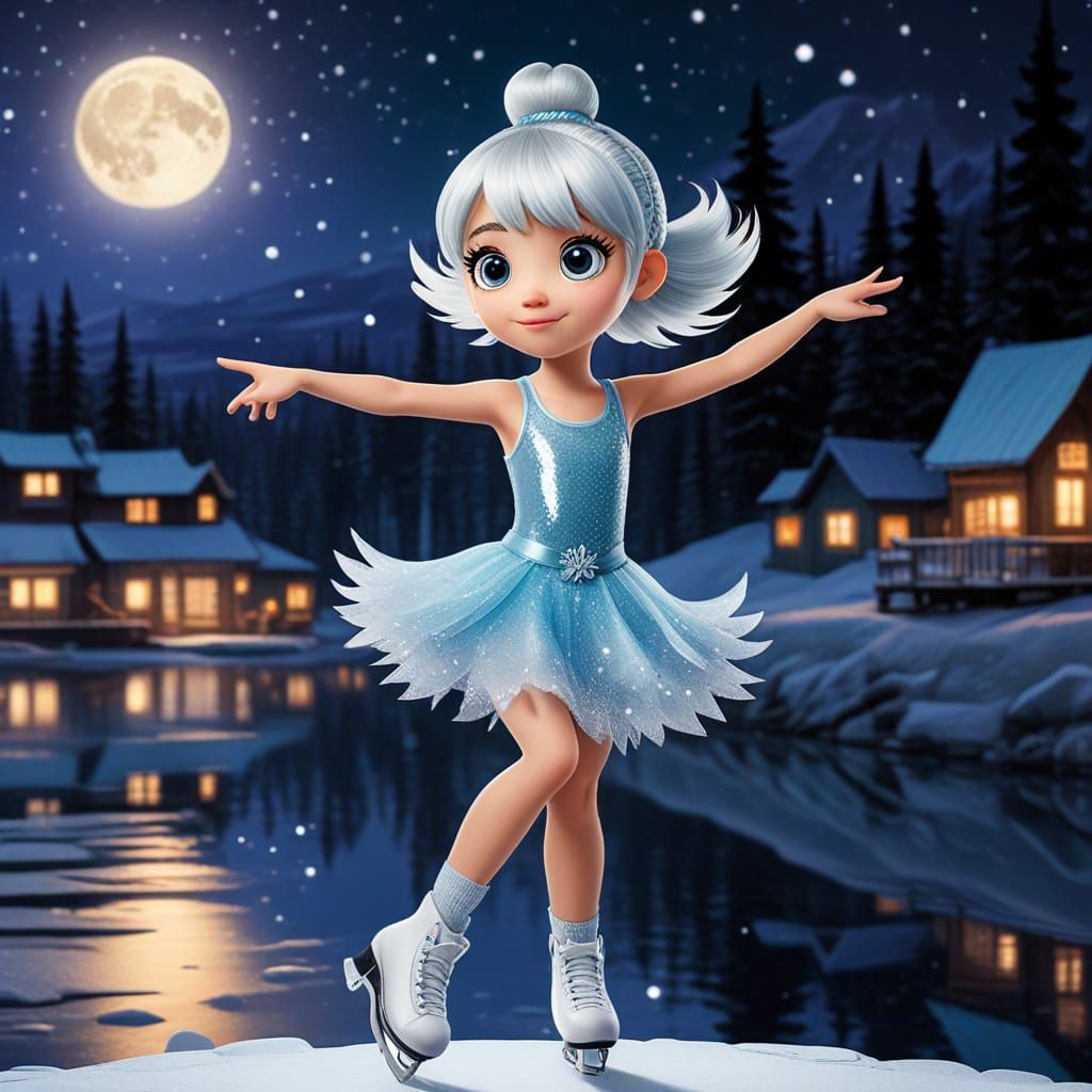 Ice Fairy Stella Zhau on Frozen Lake
