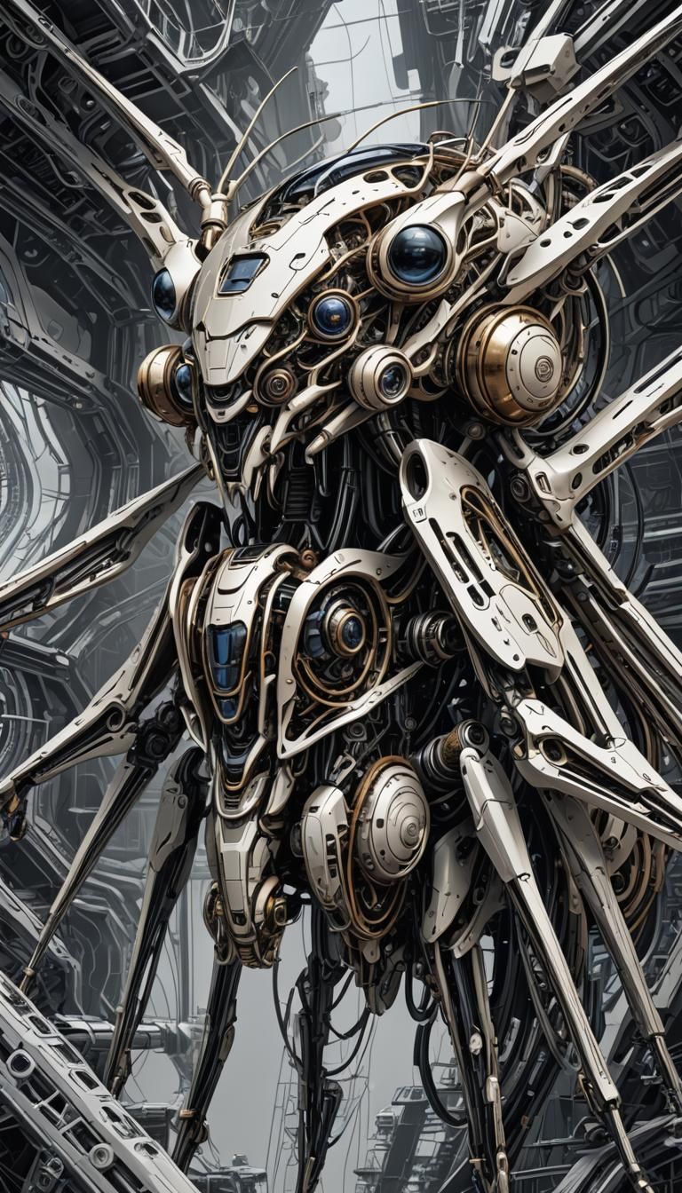 Intelligent Alien Insect in Steampunk Sci-Fi