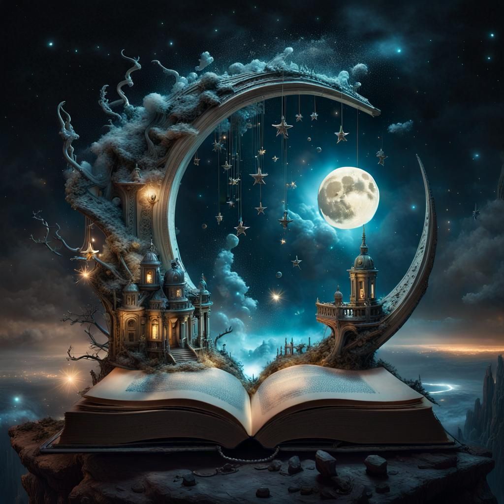 Miniature Sci-Fi World from Open Book