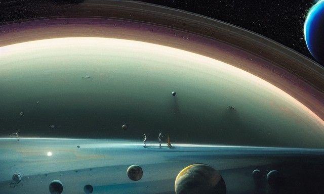 Earth and Saturn Merge in Stormy Night