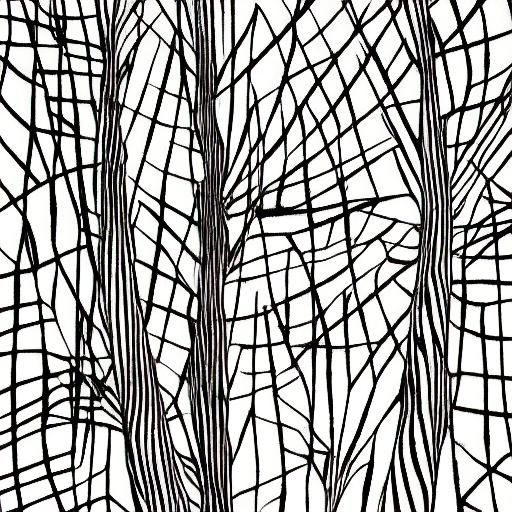 Abstract Pen and Ink Tree on Paper Background