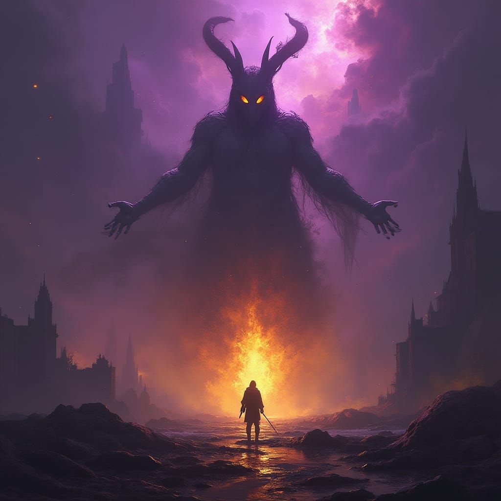 Dark Fantasy Concept Art in Art Nouveau Style