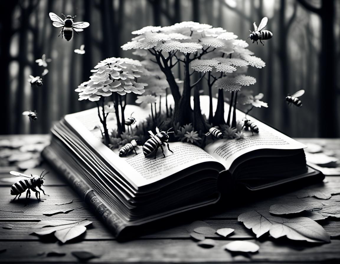 Magical Forest Emerges from Open Book
