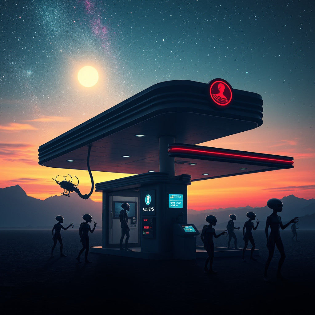 Alien Gas Station: A Surreal Space Renewal