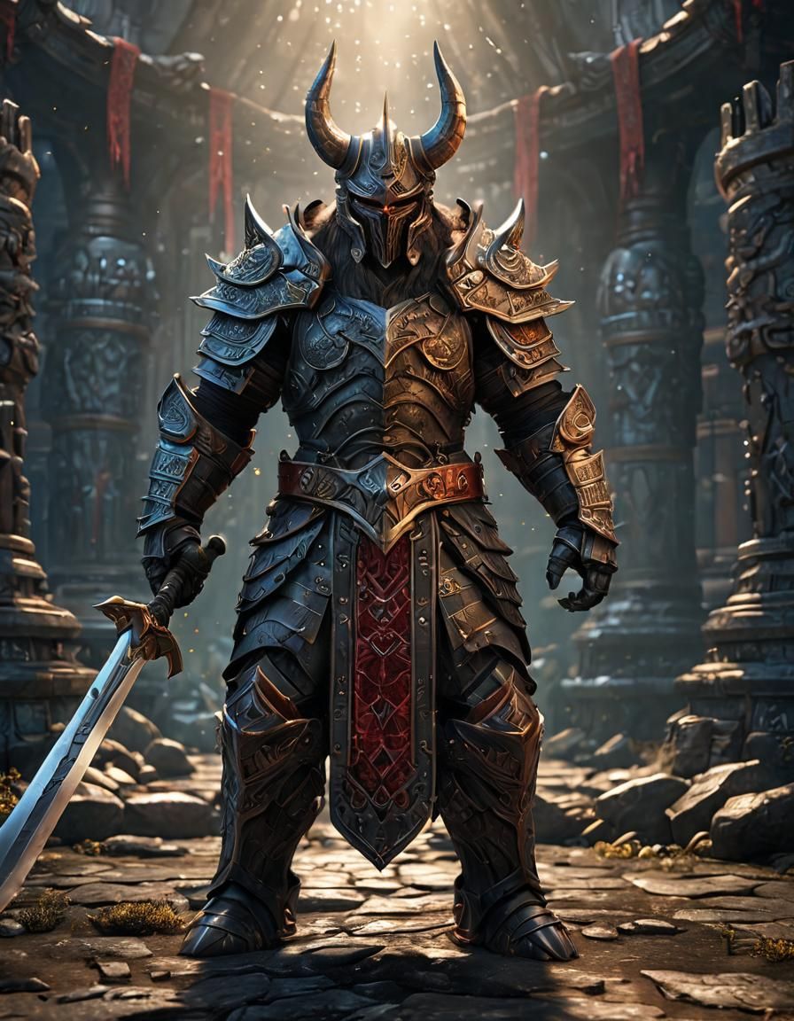 Berserker God of Weapons in Obsidian Armor