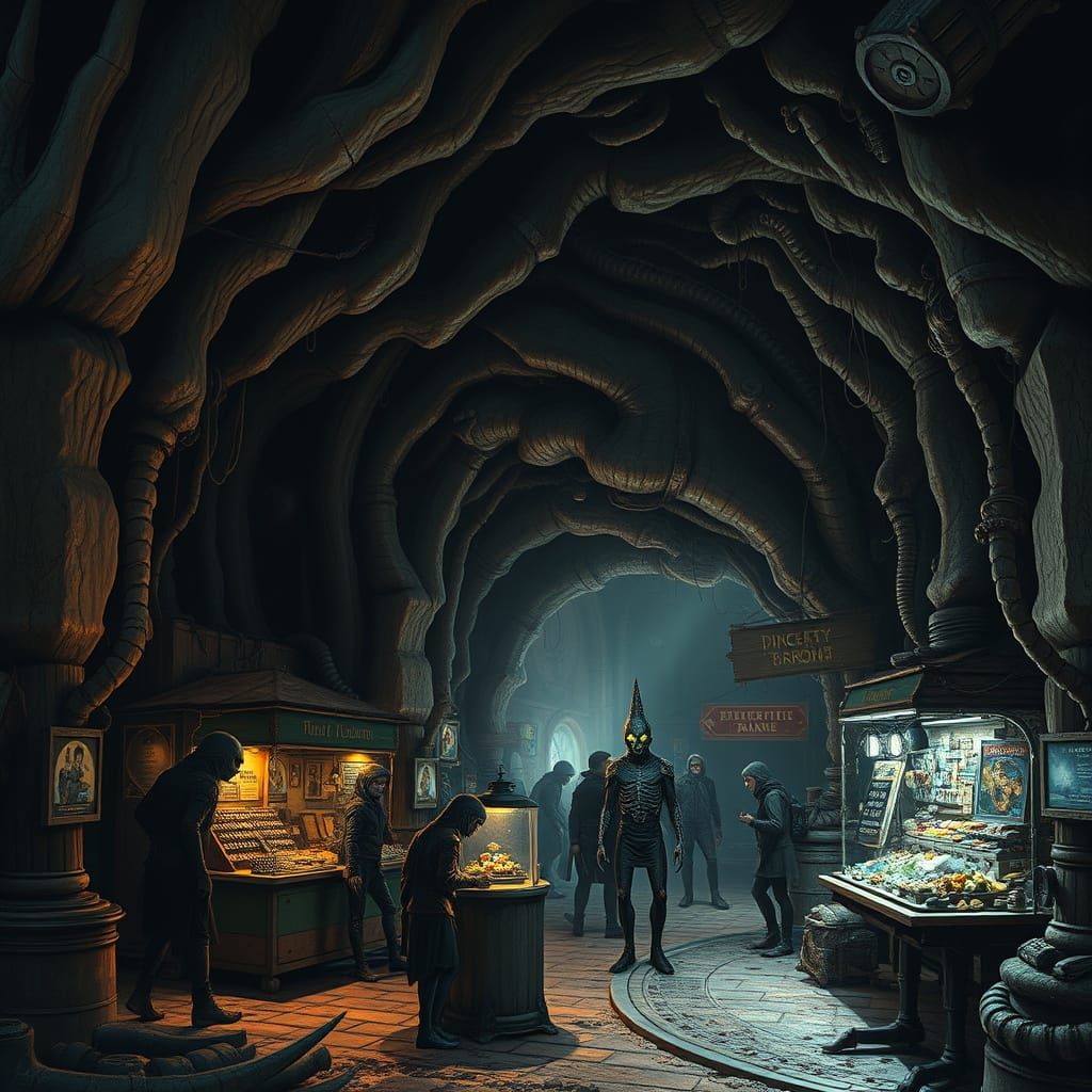 Intergalactic Bazaar in a Space Dragon Maw