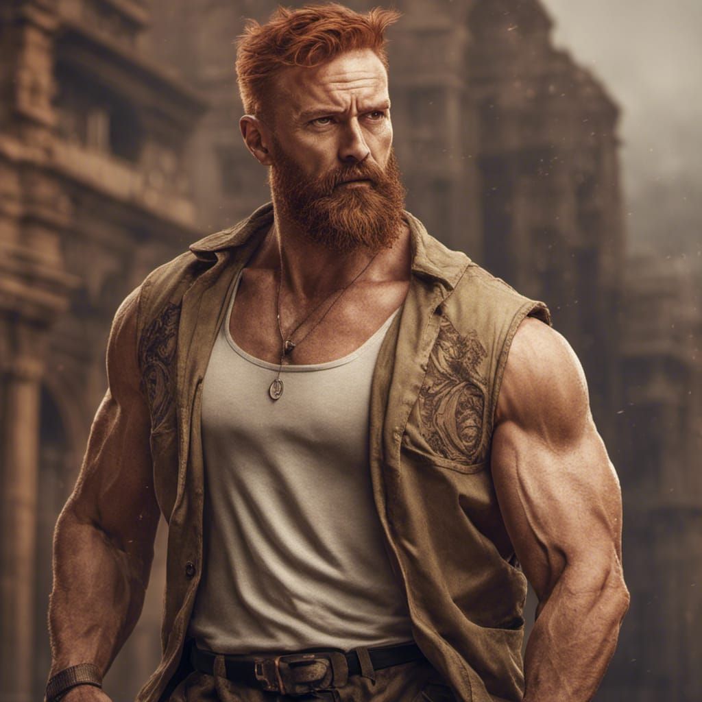 Detailed Portrait of a Bearded Man in Unreal Engine Style