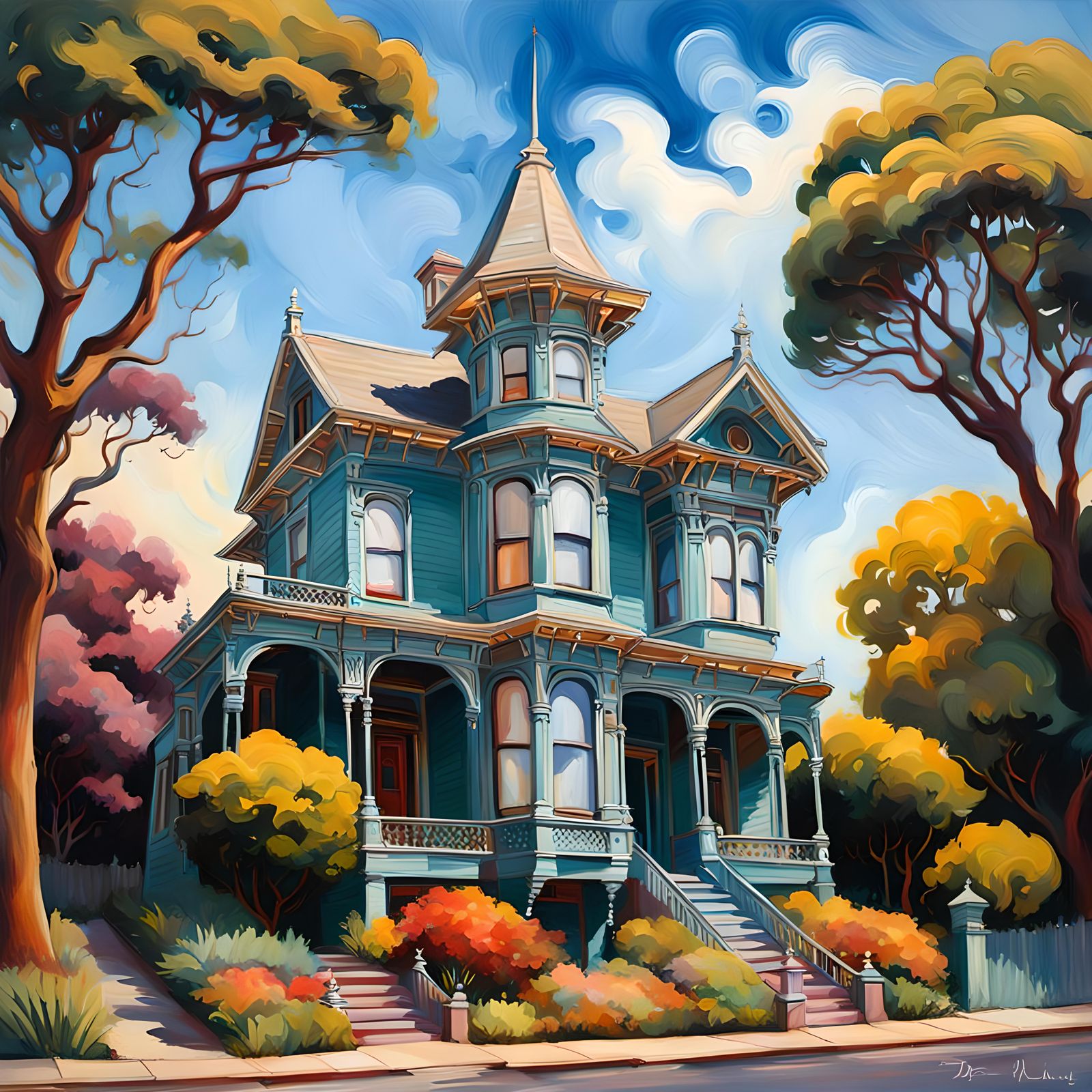 San Francisco Queen Anne House in Tachisme Style