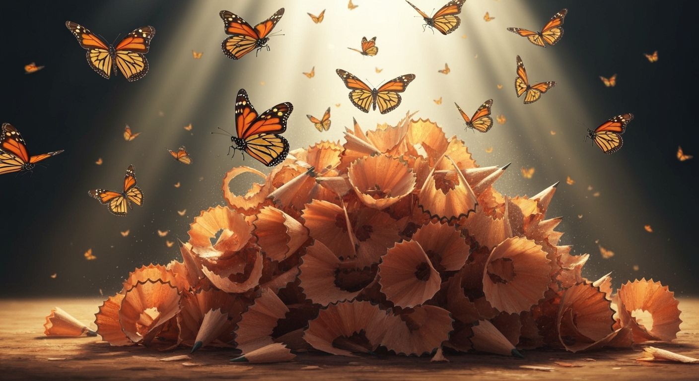 Monarch Butterflies Emerge From Pencil Shavings