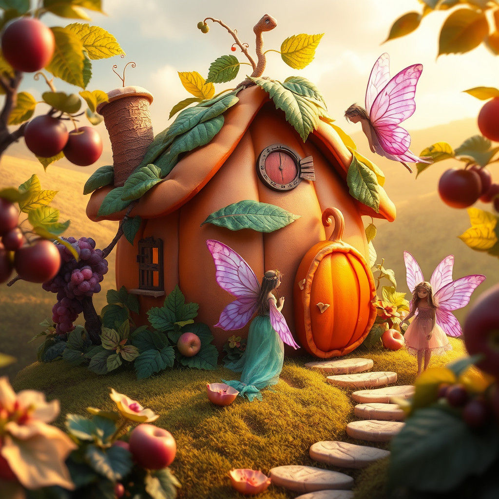 Vibrant Fruit House Home to Whimsical Iridescent Fairies