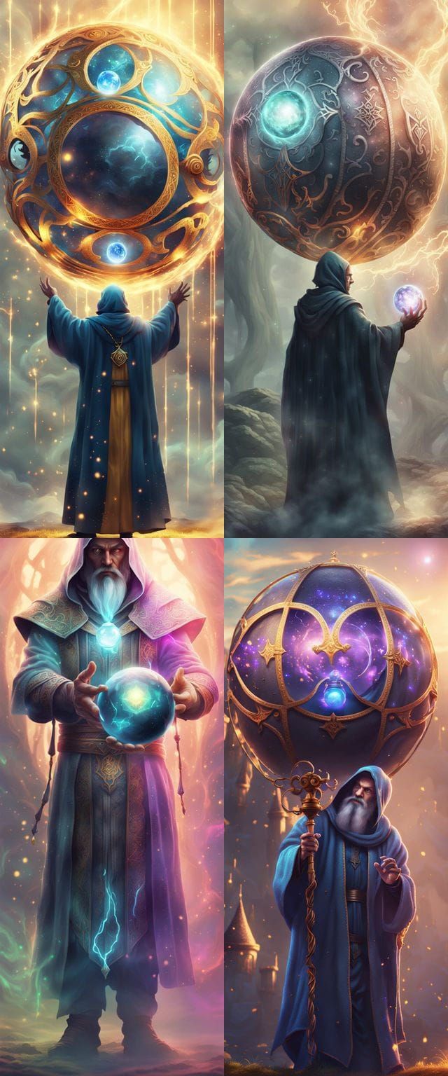 Wizard Holding Magical Glowing Orb