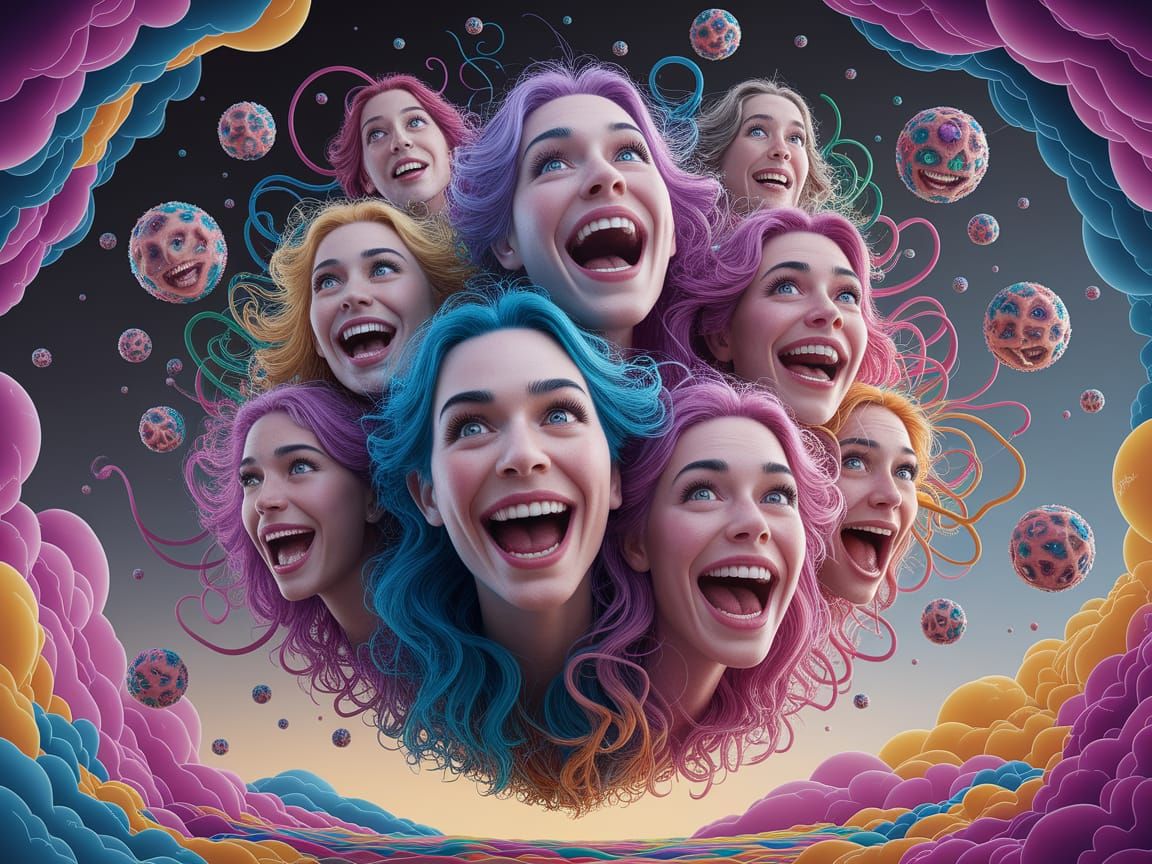 Ethereal Celebration of Joy and Wonder in Vibrant, Twisting ...