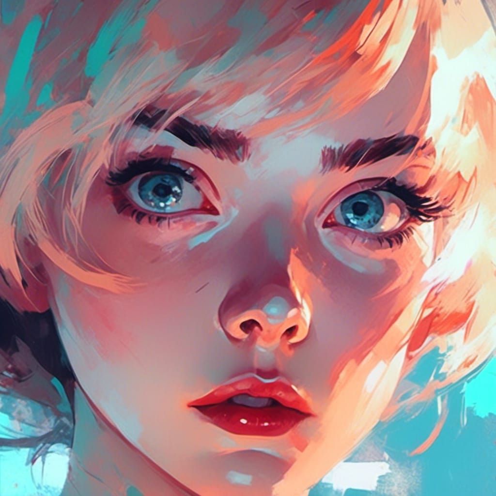 <lora:Spritely Sable:1.0> 8k, in the style of Ilya Kuvshinov, close-up portrait of (punk ingenue:1.3) limpid large light...