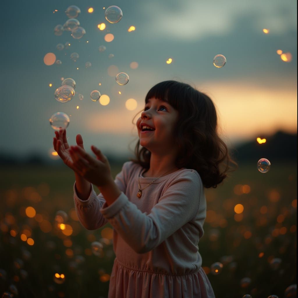 Twilight Joy in a Sunny Field