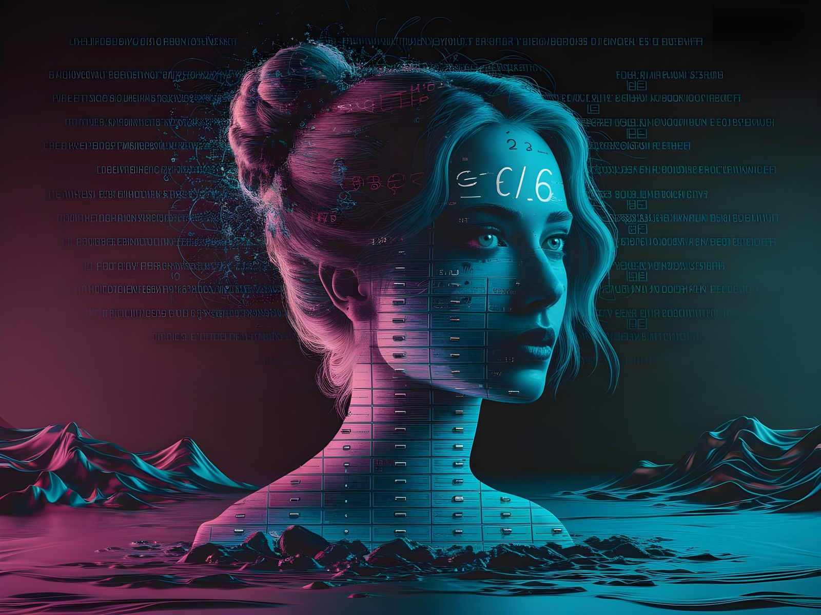Mathematical Portrait in a Futuristic Digital Art Style