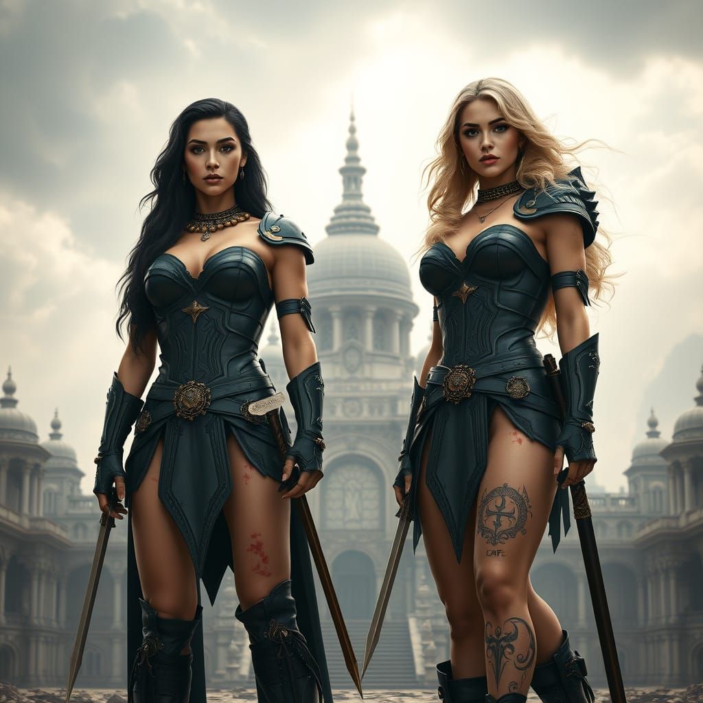 Majestic Persian Warriors in Futuristic Armor