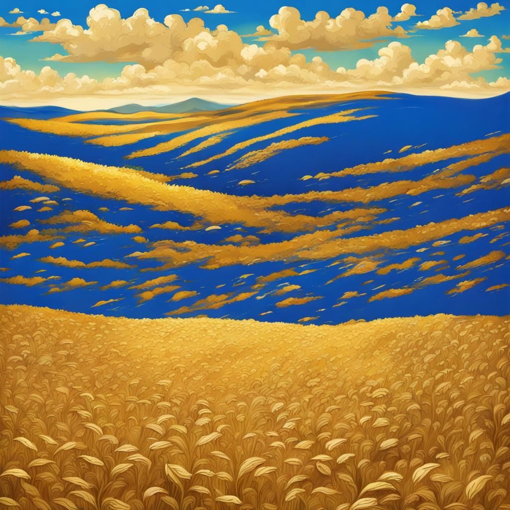 Golden Field Under a Blue Sky