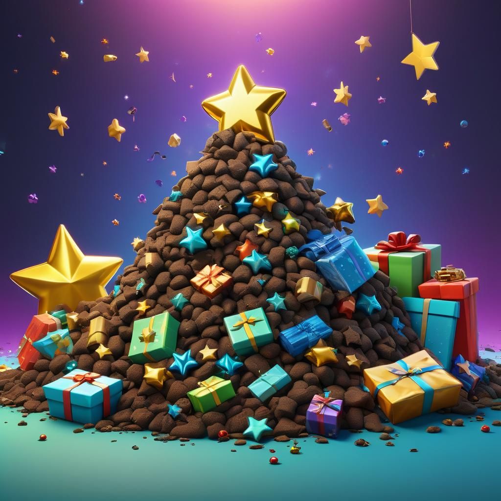 Festive Dog Poo Christmas Decoration in Pixar Style