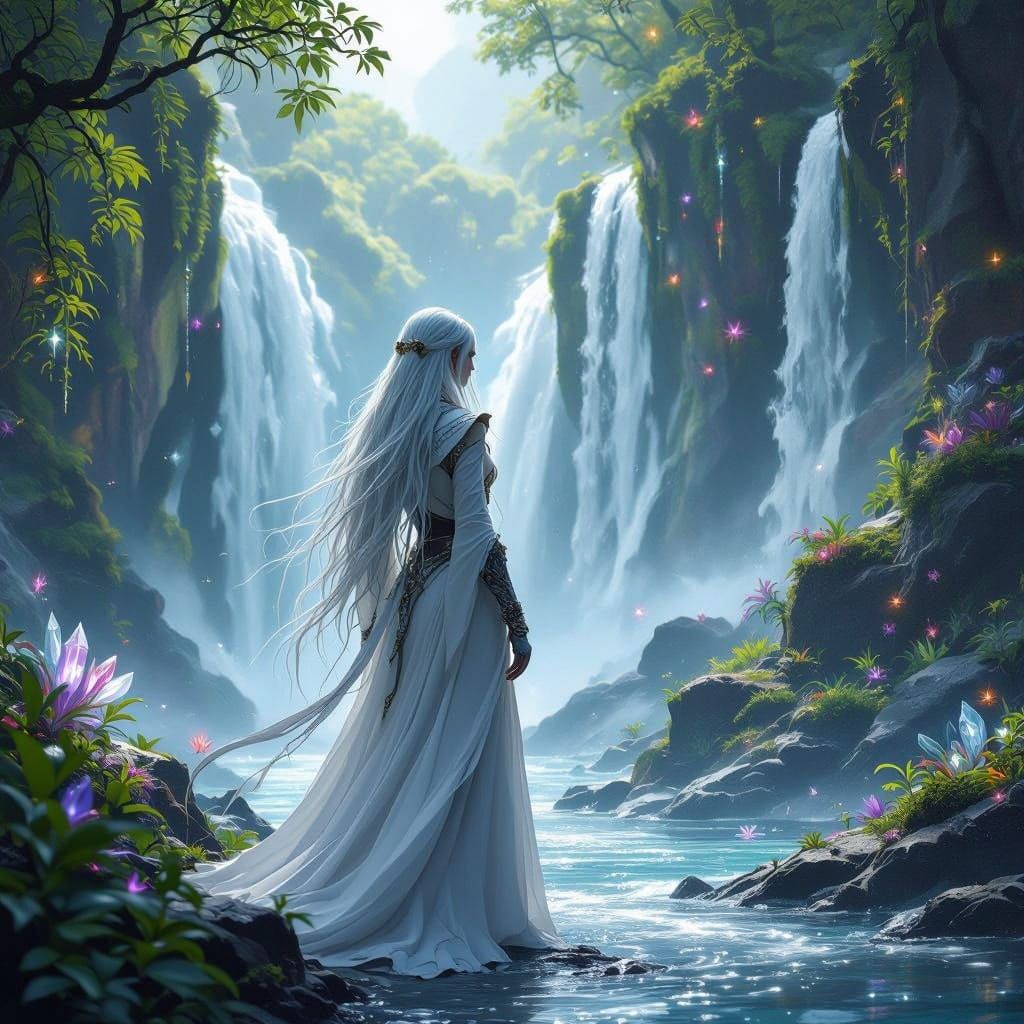 Ethereal Dragonborn Rogue Amidst Whispers of Ancient Magic