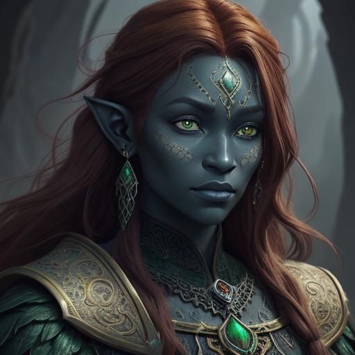 Drow Portrait in Dark Fantasy Style