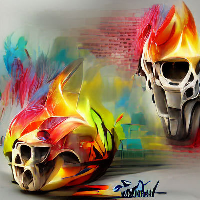 Fiery Skull: Abstract 8K Resolution Digital Art